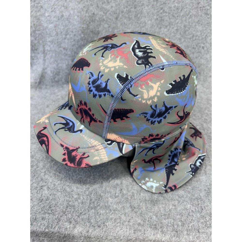 Childrens Kids Dinosaur Hat Sun Cap Neck Flap Brim All Over Print
